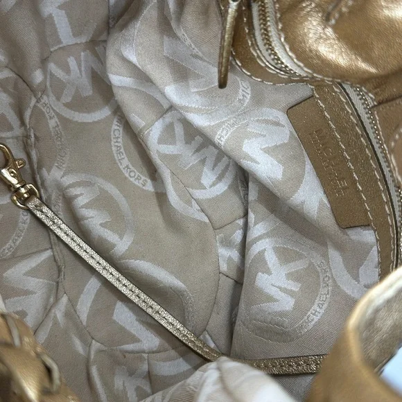 Michael Kors Metallic Gold Braided Tassel Hobo Bag - Picture 5 of 9